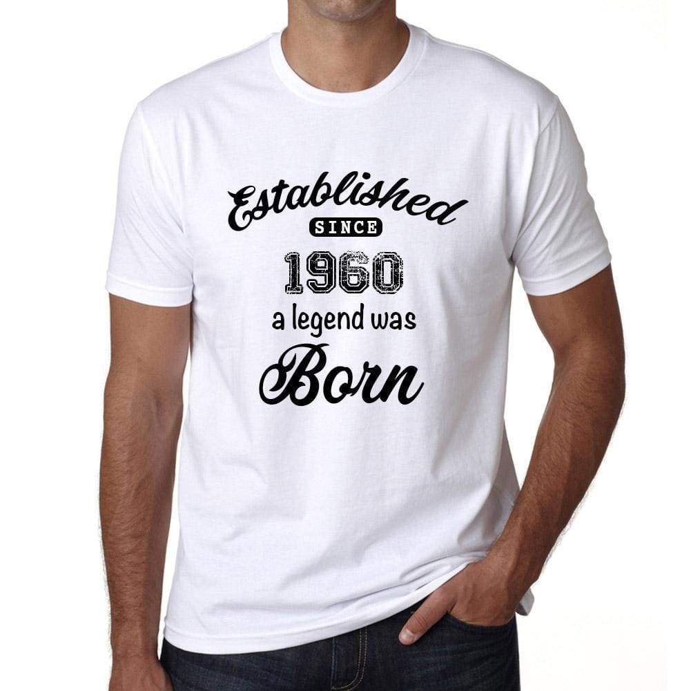 Established Since 1960 Mens Short Sleeve Round Neck T-Shirt 00095 - White / S - Casual