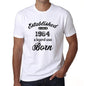 Established Since 1964 Mens Short Sleeve Round Neck T-Shirt 00095 - White / S - Casual