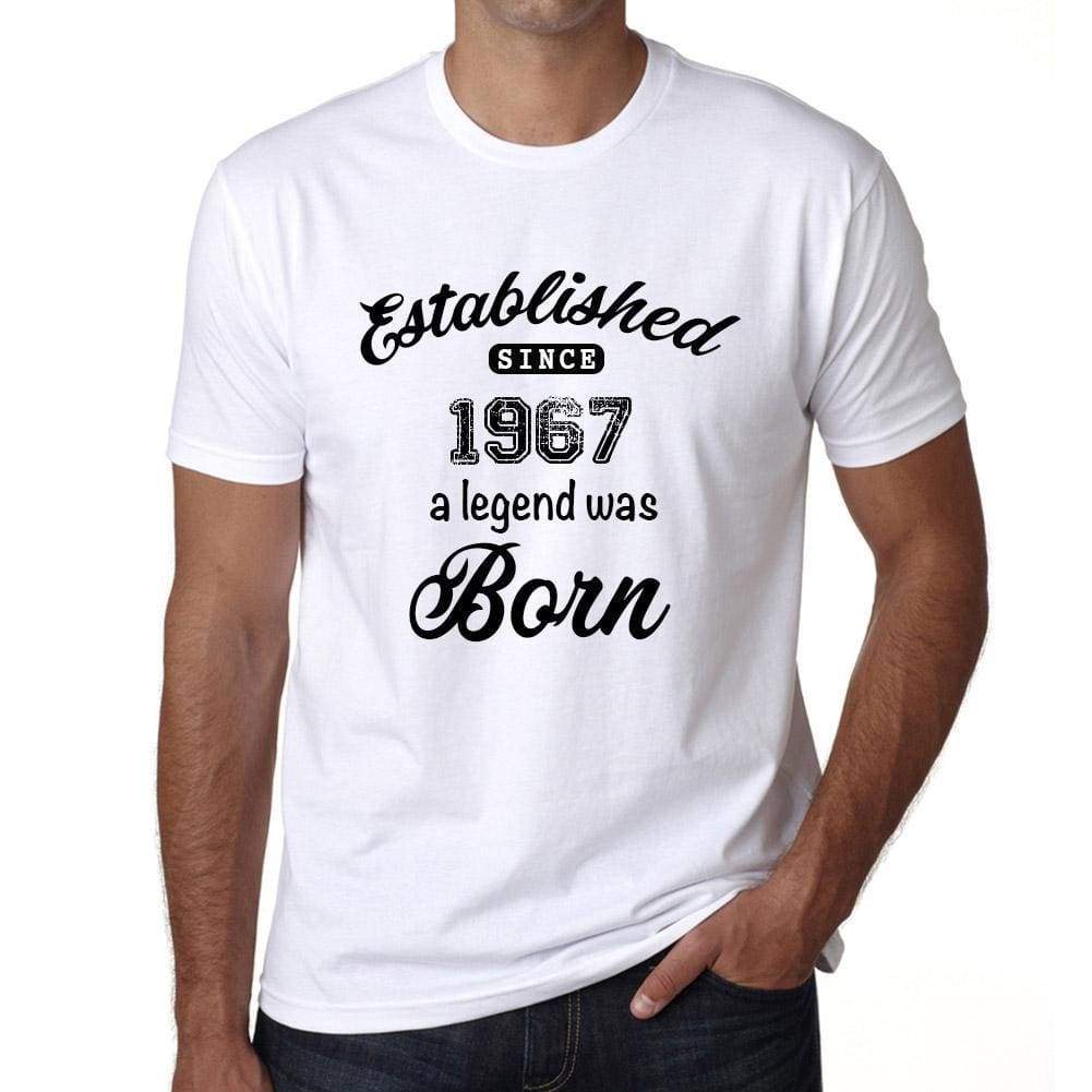 Established Since 1967 Mens Short Sleeve Round Neck T-Shirt 00095 - White / S - Casual