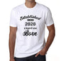 Established Since 2028 Mens Short Sleeve Round Neck T-Shirt 00095 - White / S - Casual