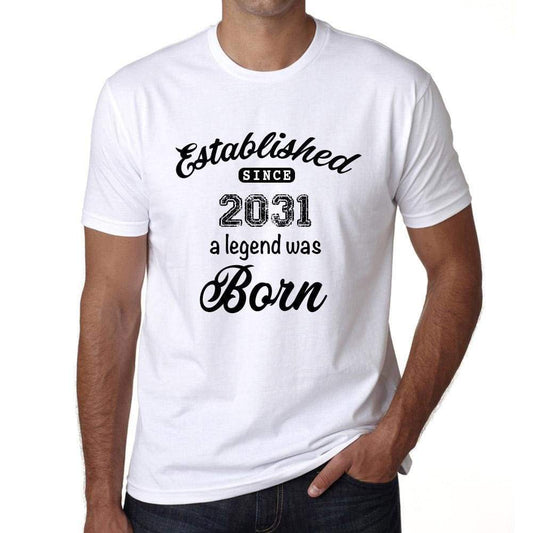 Established Since 2031 Mens Short Sleeve Round Neck T-Shirt 00095 - White / S - Casual
