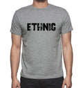 ETHNIC, Grey, Men's Short Sleeve Round Neck T-shirt 00018