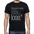 Evan Esar quote t shirts,"Character is what you have l",t shirts men,black