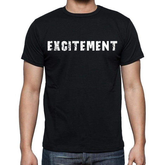 excitement , white letters, <span>Men's</span> <span>Short Sleeve</span> <span>Round Neck</span> T-shirt 00007 - ULTRABASIC