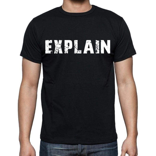 Explain Mens Short Sleeve Round Neck T-Shirt Black T-Shirt En