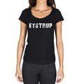 eystrup, German Cities Black, Women's Short Sleeve Round Neck T-shirt 00002