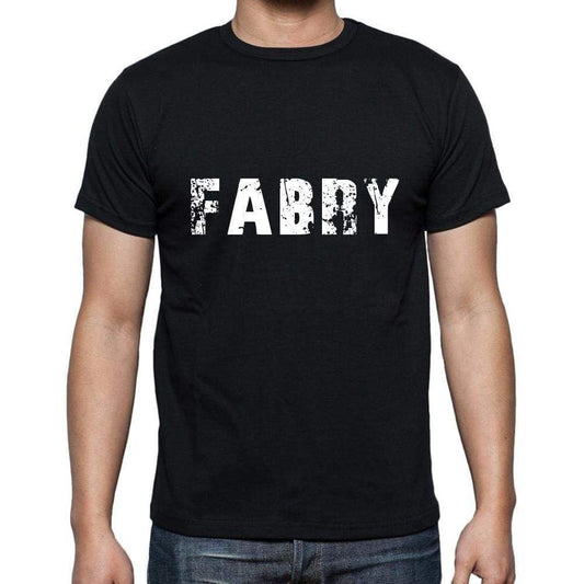 Fabry Mens Short Sleeve Round Neck T-Shirt 5 Letters Black Word 00006 - Casual