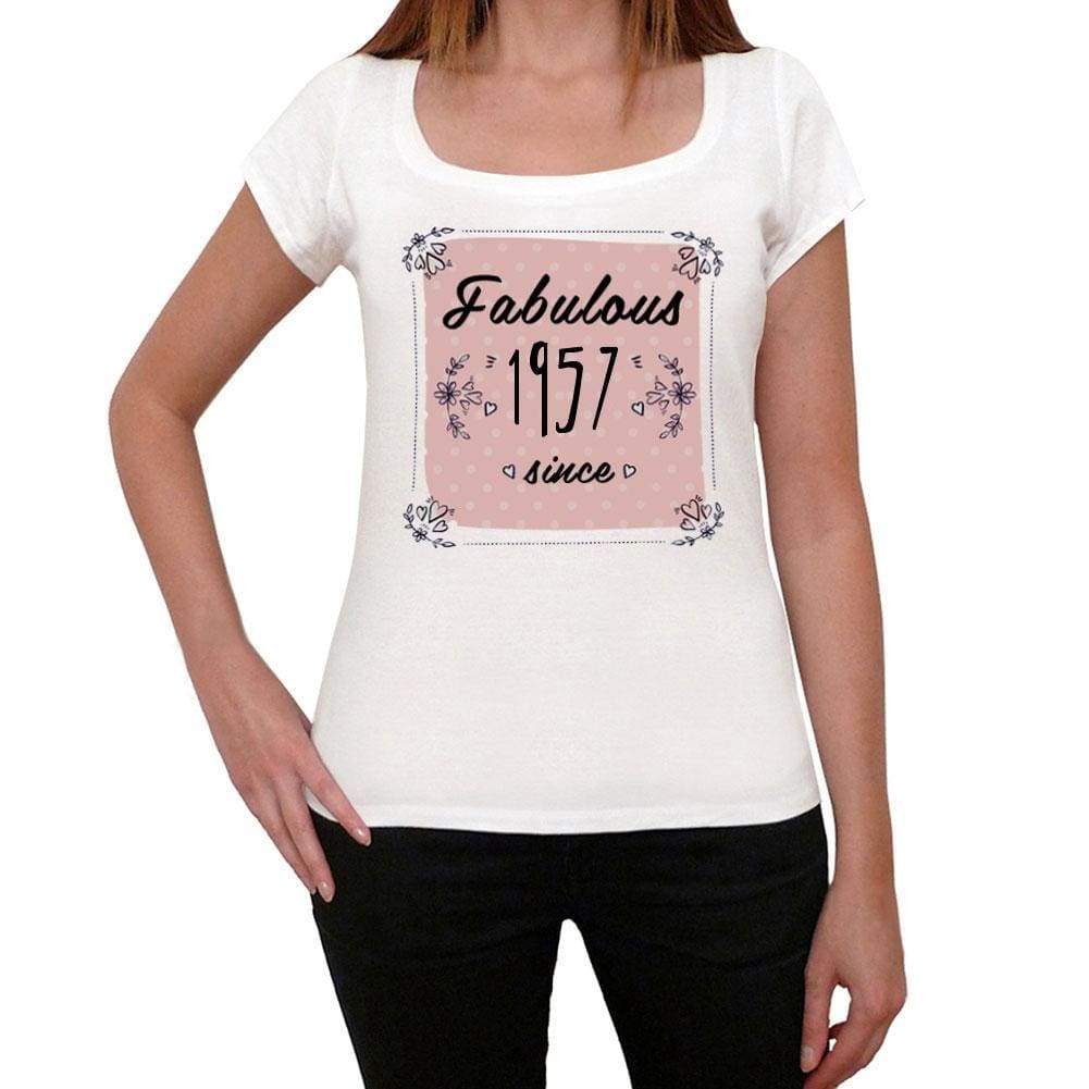 Fabulous Since 1957 Womens T-Shirt White Birthday Gift 00433 - White / Xs - Casual