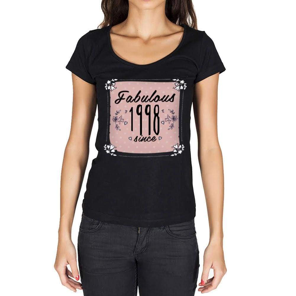 Fabulous Since 1998 Womens T-Shirt Black Birthday Gift 00434 - Black / Xs - Casual