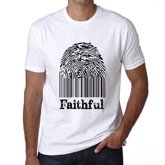 Faithful Fingerprint White Mens Short Sleeve Round Neck T-Shirt Gift T-Shirt 00306 - White / S - Casual