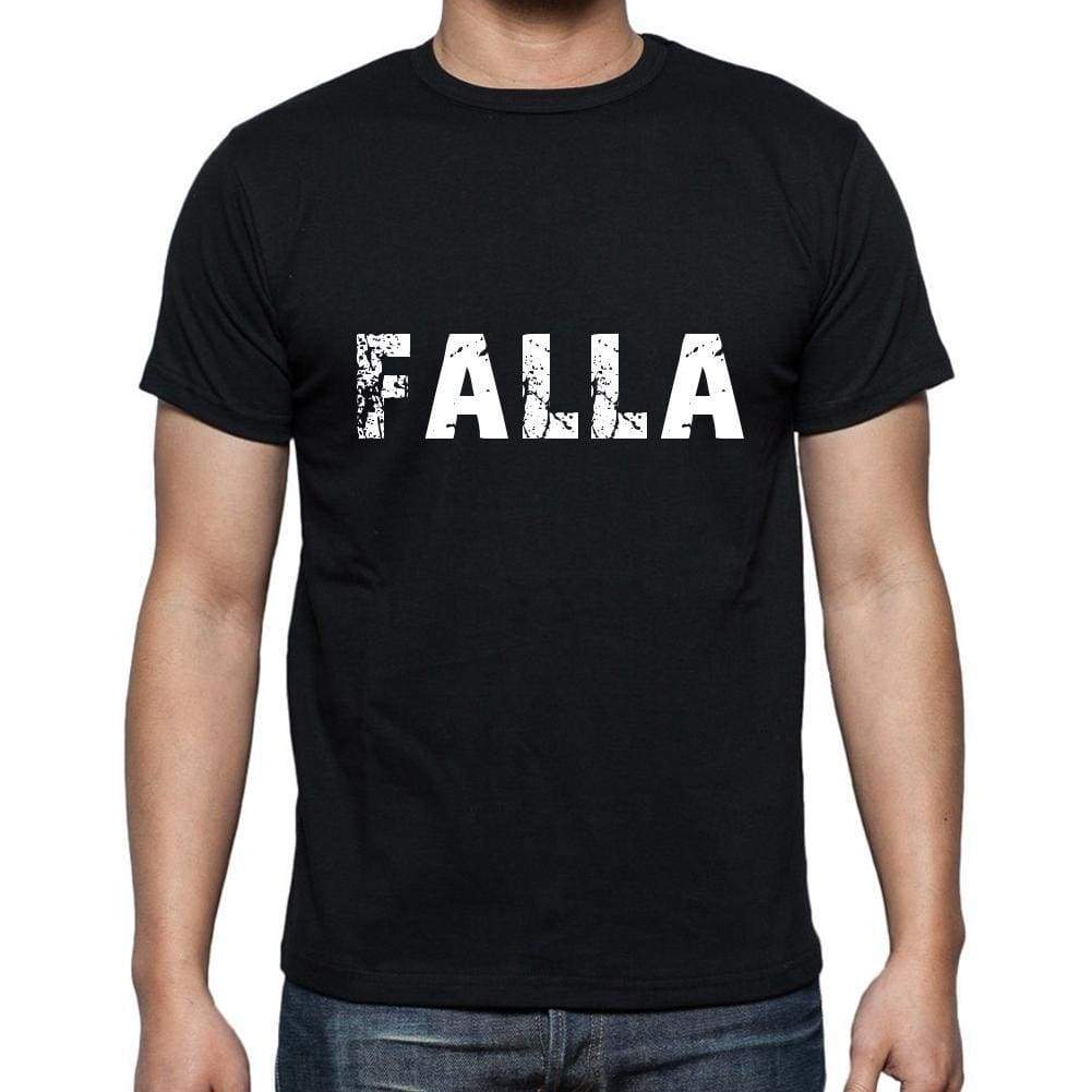 Falla Mens Short Sleeve Round Neck T-Shirt 5 Letters Black Word 00006 - Casual