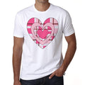 Fancy Valentine Heart Men's tee, White, 100% Cotton 00156