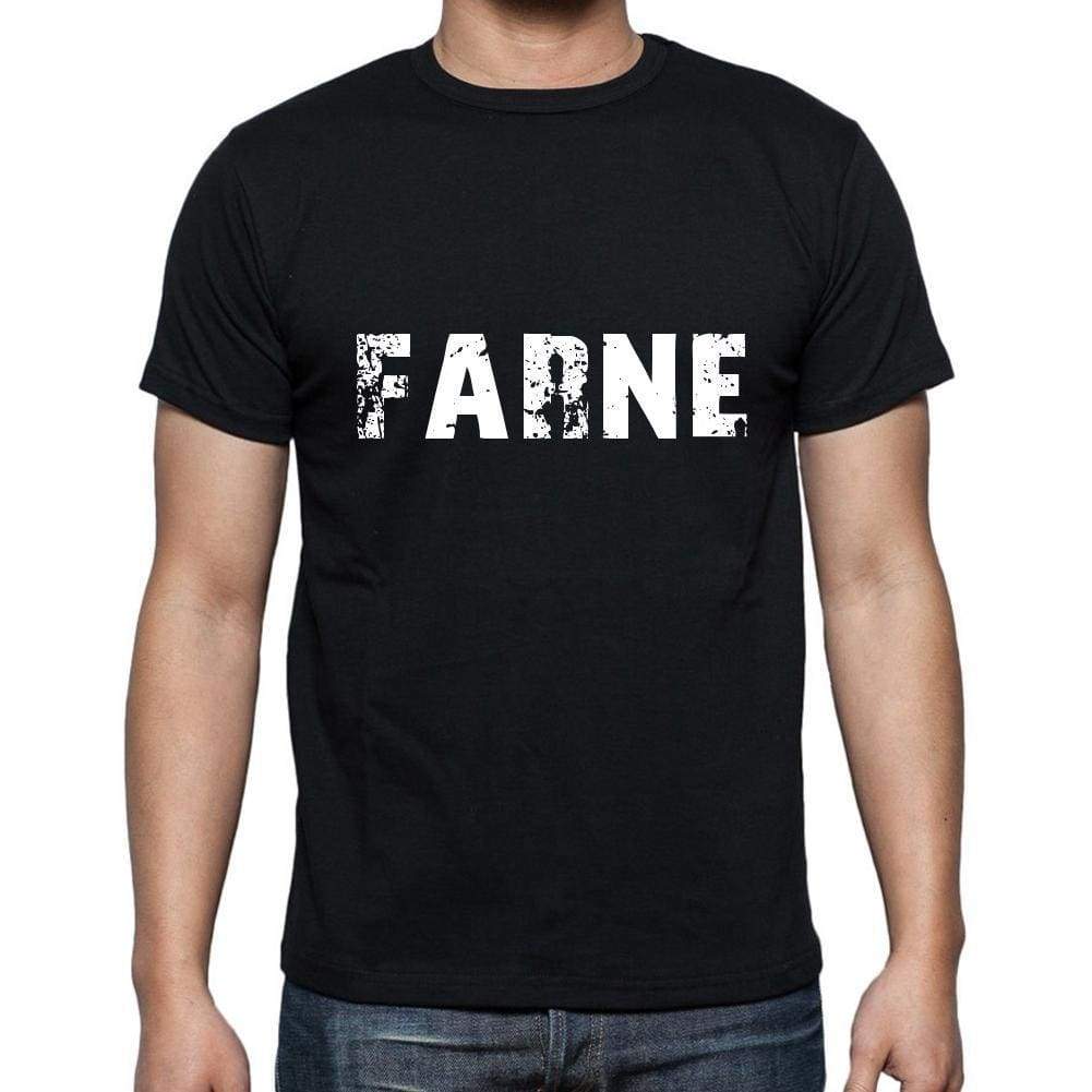 Farne Mens Short Sleeve Round Neck T-Shirt 5 Letters Black Word 00006 - Casual