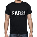 Farsi Herren-Kurzarm-T-Shirt mit Rundhalsausschnitt, 5 Buchstaben Schwarz, Wort 00006