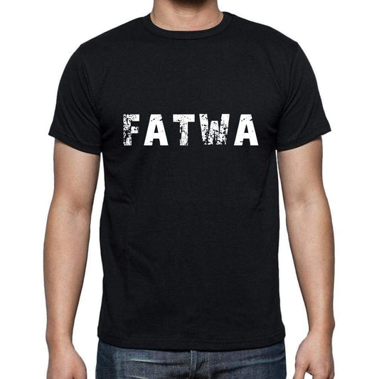 Fatwa Mens Short Sleeve Round Neck T-Shirt 5 Letters Black Word 00006 - Casual