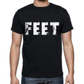feet Men's Short Sleeve Round Neck T-shirt , 4 letters Black