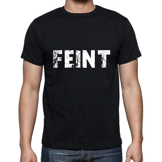 Feint Mens Short Sleeve Round Neck T-Shirt 5 Letters Black Word 00006 - Casual