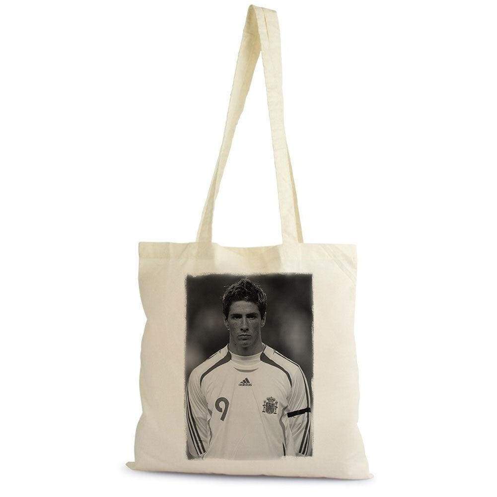 Fernando Torres Football Soccer Tote Bag Shopping Natural Cotton Gift Beige 00272 - Beige / 100% Cotton - Tote Bag