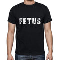 fetus Men's Short Sleeve Round Neck T-shirt , 5 letters Black , word 00006