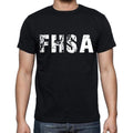fhsa Men's Short Sleeve Round Neck T-shirt , 4 letters Black