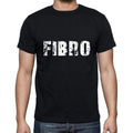 fibro Men's Short Sleeve Round Neck T-shirt , 5 letters Black , word 00006