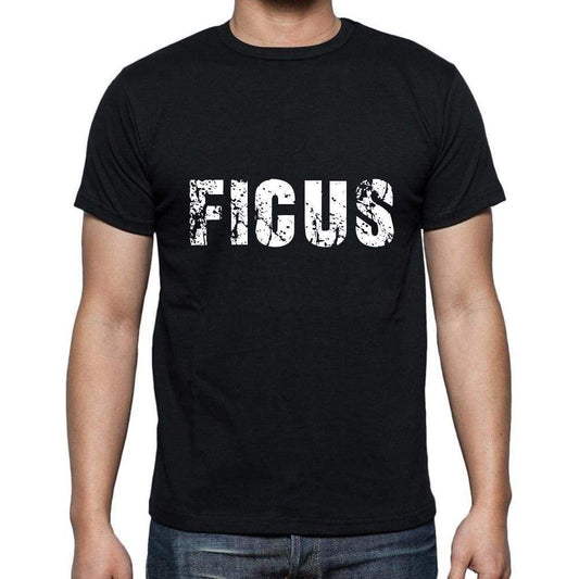Ficus Mens Short Sleeve Round Neck T-Shirt 5 Letters Black Word 00006 - Casual
