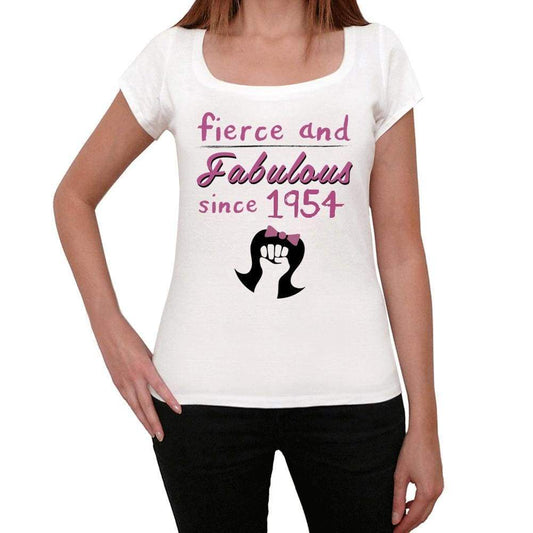 Fierce And Fabulous Since 1954 Womens T-Shirt White Birthday Gift 00424 - White / Xs - Casual