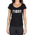 figer, Französisches Wörterbuch, Damen-Kurzarm-T-Shirt mit Rundhalsausschnitt 00010