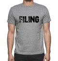 FILING, Grey, Men's Short Sleeve Round Neck T-shirt 00018