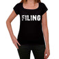 Filing Womens T Shirt Black Birthday Gift 00547 - Black / Xs - Casual