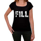 Fill Womens T Shirt Black Birthday Gift 00547 - Black / Xs - Casual
