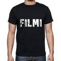 filmi Men's Short Sleeve Round Neck T-shirt , 5 letters Black , word 00006