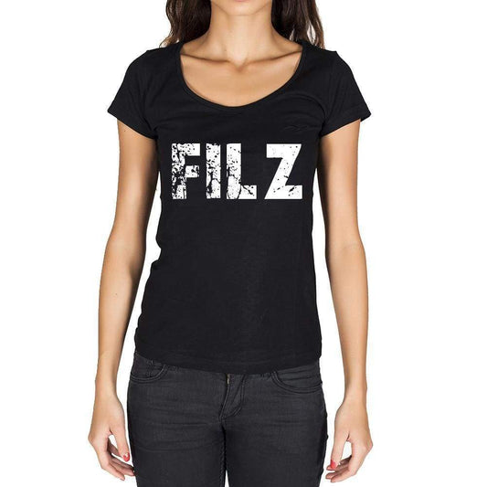 Filz German Cities Black Womens Short Sleeve Round Neck T-Shirt 00002 - Casual