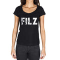 filz, German Cities Black, Women's Short Sleeve Round Neck T-shirt 00002