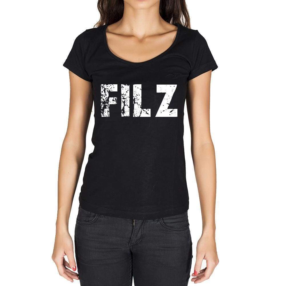 Filz German Cities Black Womens Short Sleeve Round Neck T-Shirt 00002 - Casual