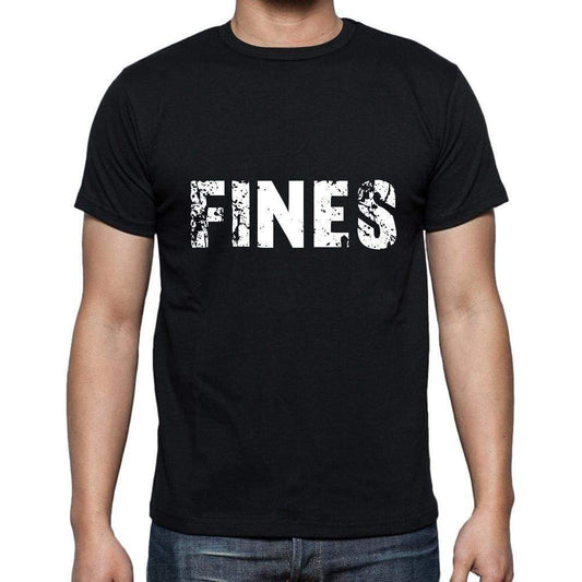 Fines Mens Short Sleeve Round Neck T-Shirt 5 Letters Black Word 00006 - Casual