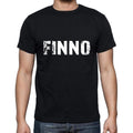 finno Men's Short Sleeve Round Neck T-shirt , 5 letters Black , word 00006