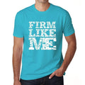 FIRM Like me, Blue, Men's Short Sleeve Round Neck T-shirt 00286