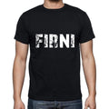 firni Men's Short Sleeve Round Neck T-shirt , 5 letters Black , word 00006