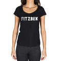fitzbek, German Cities Black, Women's Short Sleeve Round Neck T-shirt 00002