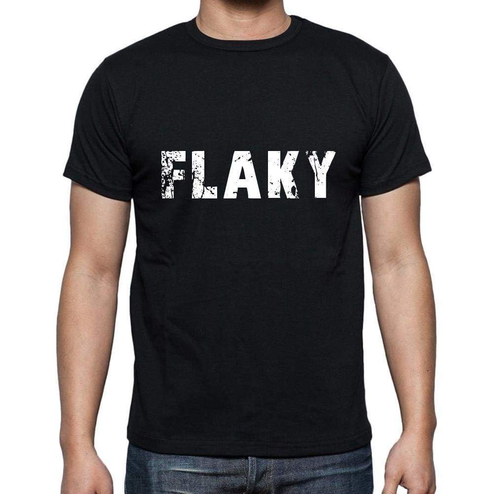 Flaky Mens Short Sleeve Round Neck T-Shirt 5 Letters Black Word 00006 - Casual