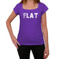 Flat Purple Womens Short Sleeve Round Neck T-Shirt 00041 - Purple / Xs - Casual