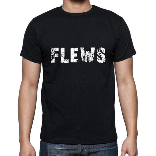 Flews Mens Short Sleeve Round Neck T-Shirt 5 Letters Black Word 00006 - Casual
