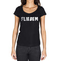 fließem, German Cities Black, Women's Short Sleeve Round Neck T-shirt 00002