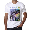 Florianopolis, Beach Palm, white, Men's Short Sleeve Round Neck T-shirt
