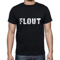 flout Men's Short Sleeve Round Neck T-shirt , 5 letters Black , word 00006