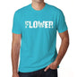 Flower Mens Short Sleeve Round Neck T-Shirt - Blue / S - Casual