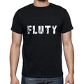 fluty Men's Short Sleeve Round Neck T-shirt , 5 letters Black , word 00006