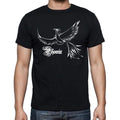 Flying Phoenix And Sun Tattoo Black Gift T shirt, Men's tee, Black 00166