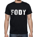 fody Men's Short Sleeve Round Neck T-shirt , 4 letters Black